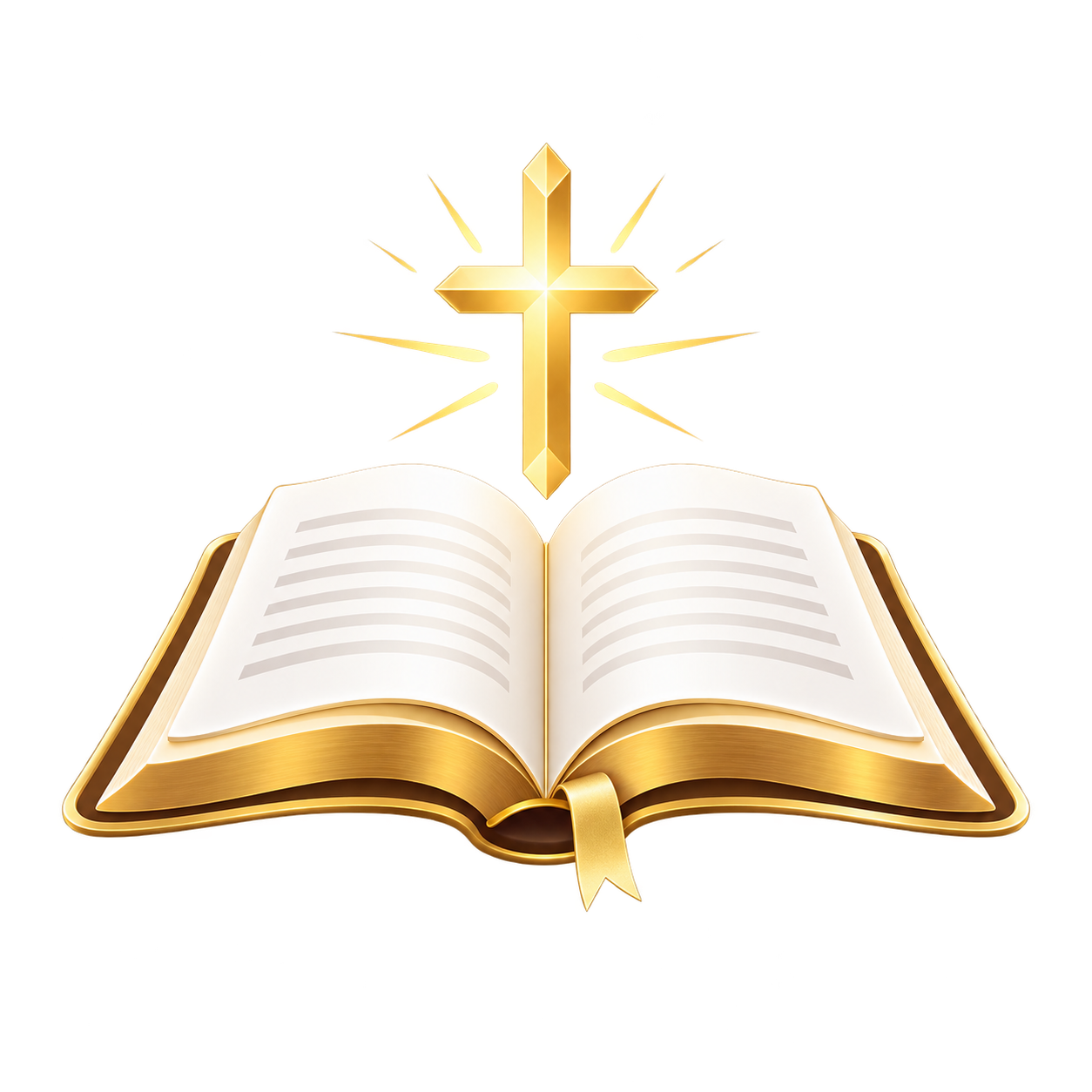 Open Bible with a radiant cross